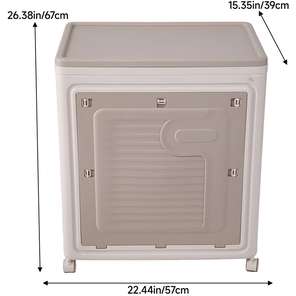 Living and Home 120L Cream Foldable Storage Box with Wheels and Lid Image 8