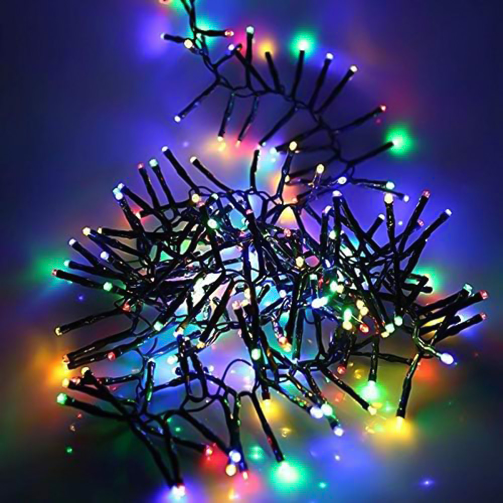 Shatchi 480 Multicolour LED Multifunction Green Cable Christmas Cluster Light 7.2m Image 1