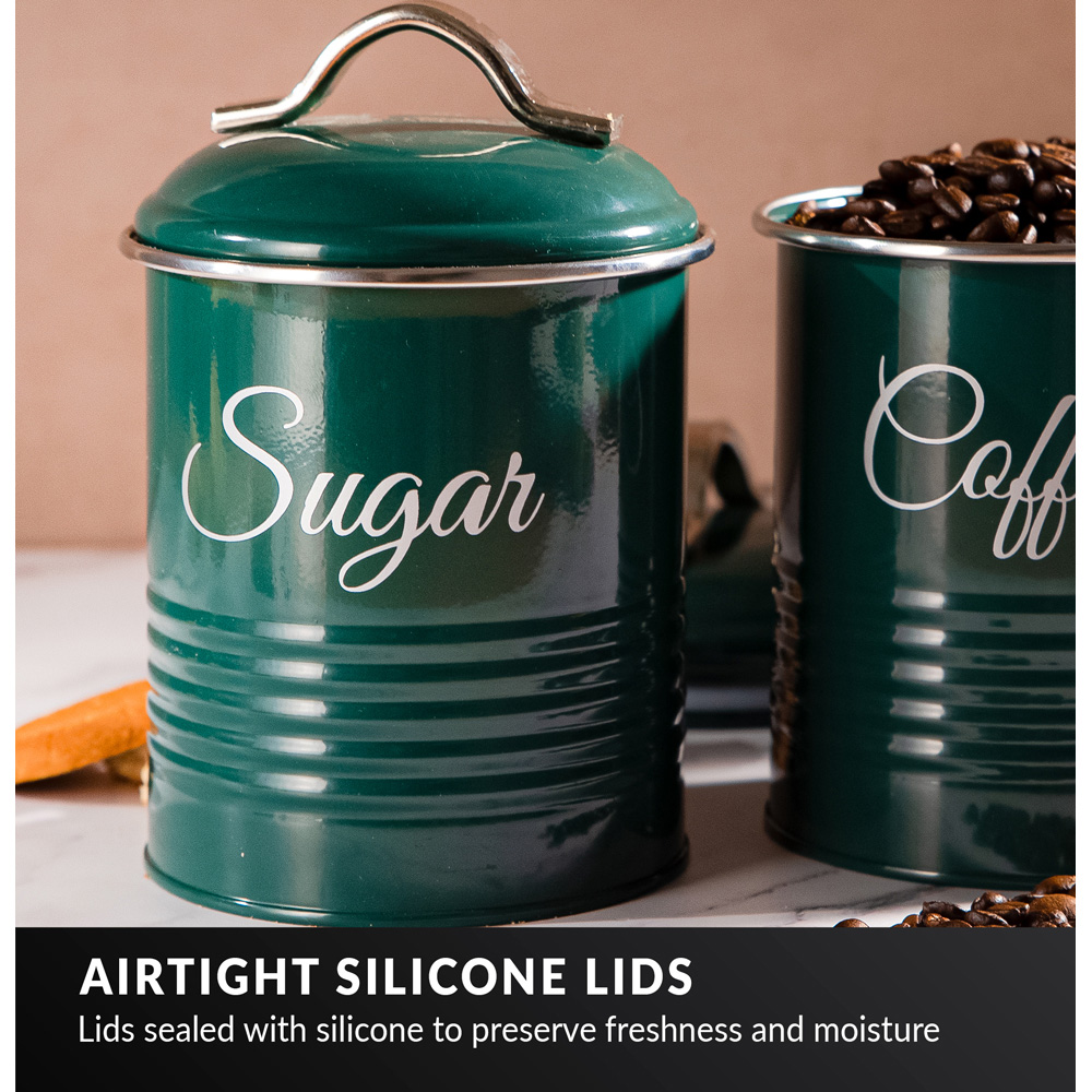 Innoteck Essentials 3 Piece High Gloss Green Kitchen Canister Set  Image 3