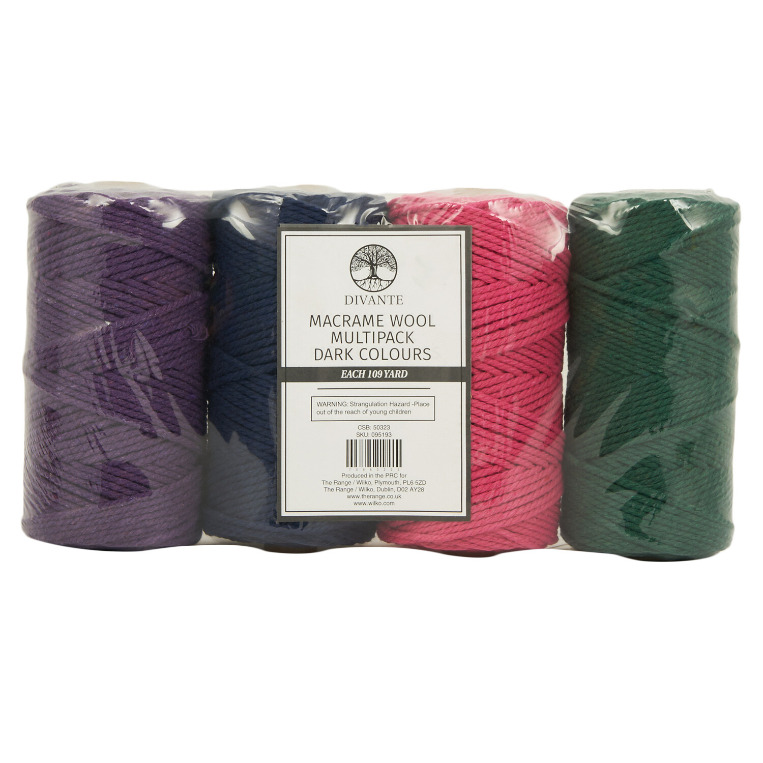 Pack of 4 Macrame Wool - Dark Colours Image 2