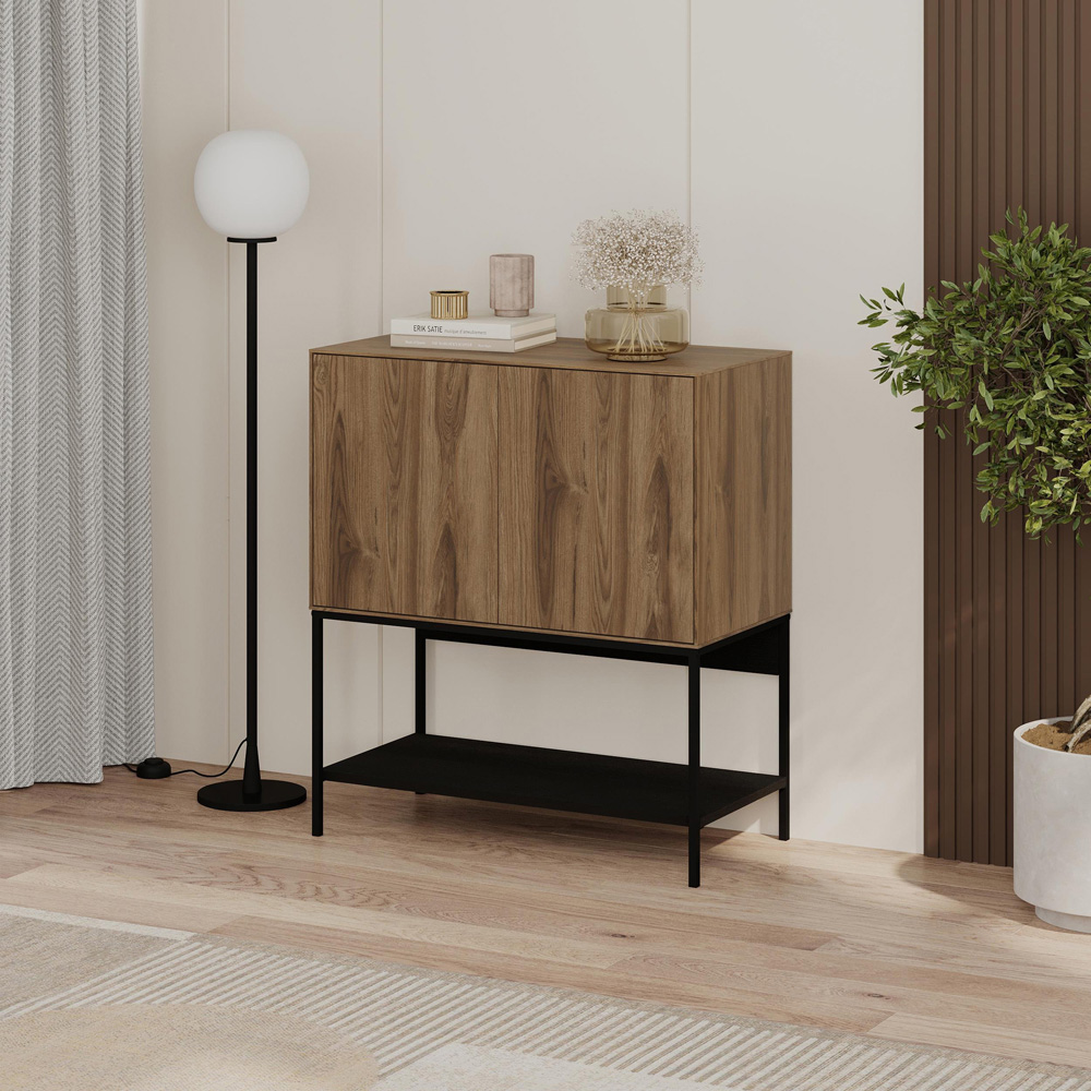 Decortie Amira 2 Door Single Shelf Deep Oud Console Table Image 5