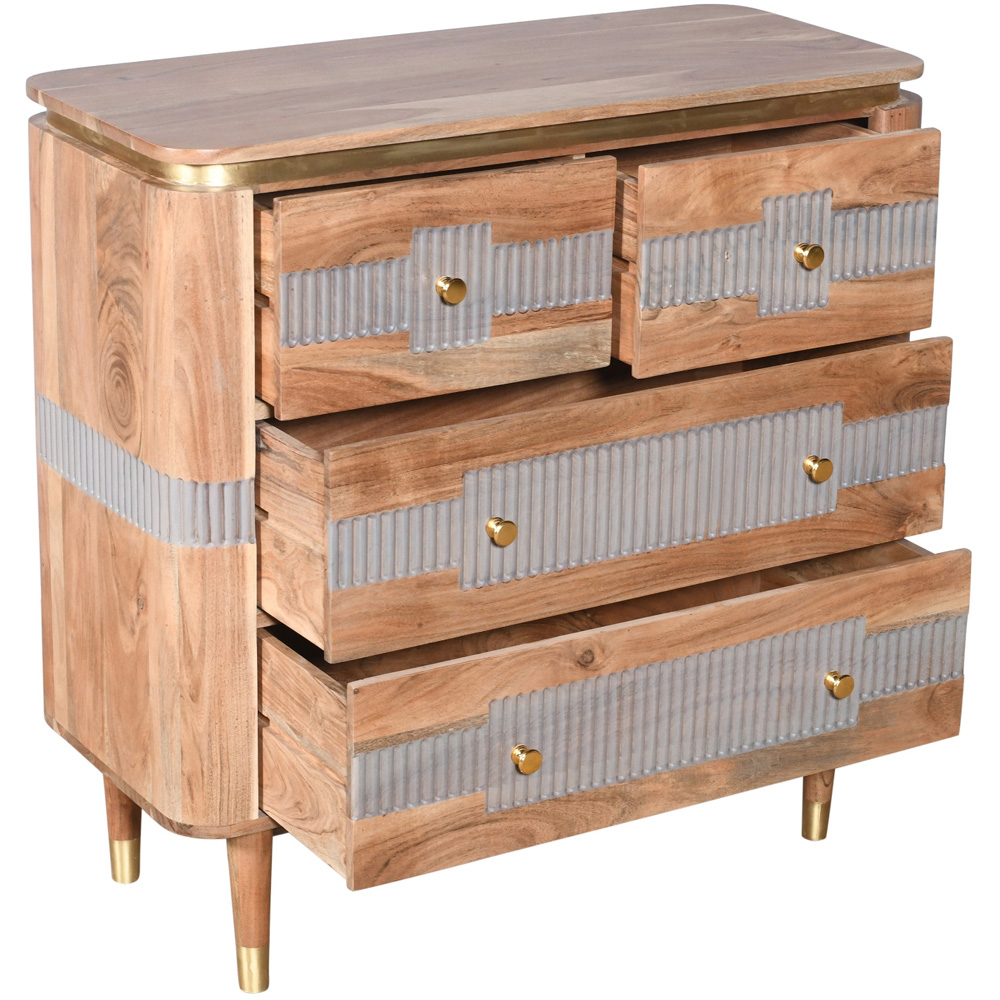 Brooklyn Wilton 4 Drawer Acacia Wood Chest of Drawers Image 4