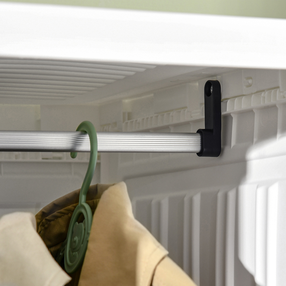 Portland 9 Door White Portable Wardrobe Hanging Rods Image 3