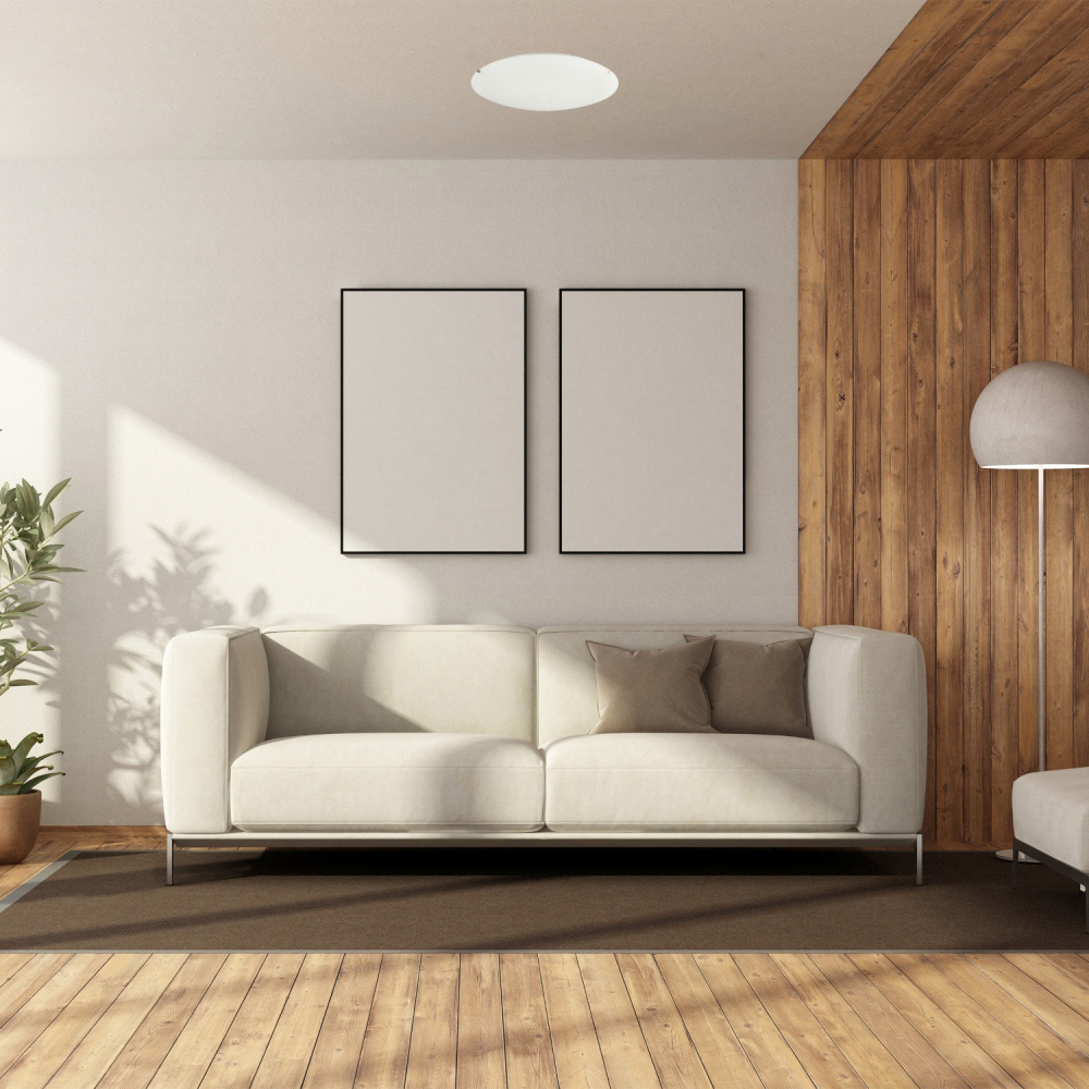 Happy Homewares Frosted White Flush Glass Ceiling Light Fitting Image 2