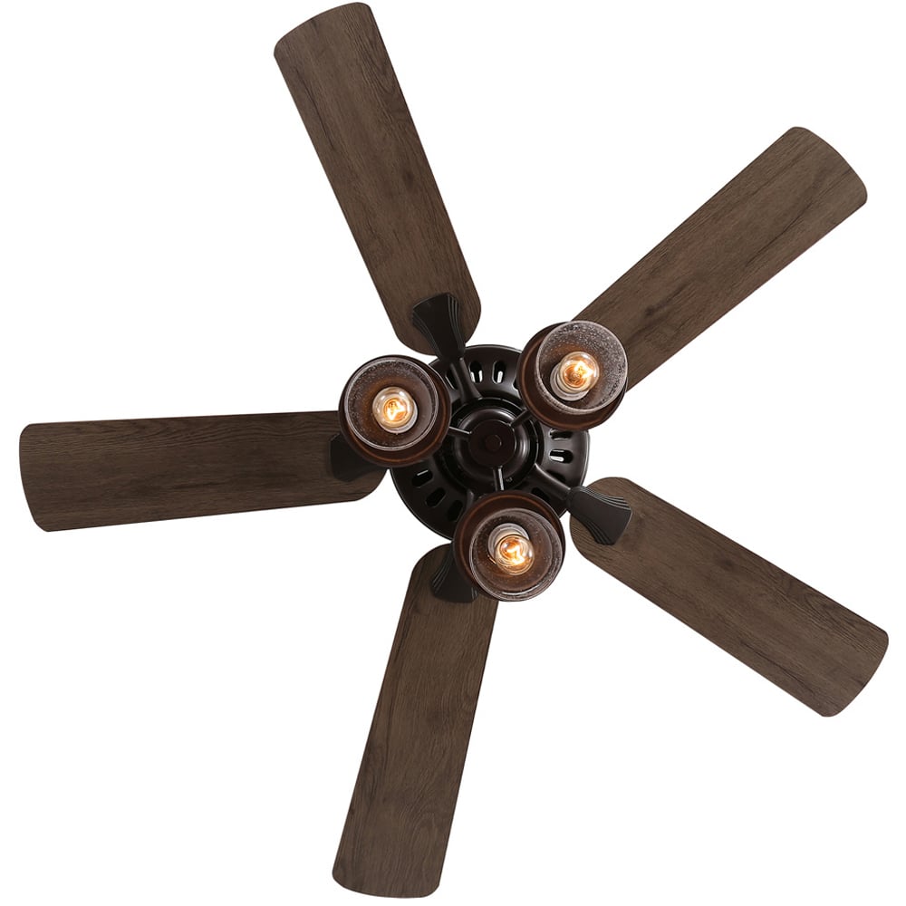 Living and Home 5 Blade Crystalline Chandelier Ceiling Fan Light with Pull Chain 52 inch Image 1