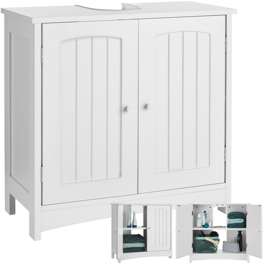 Tectake Jasper 2 Door White Vanity Unit Image 2
