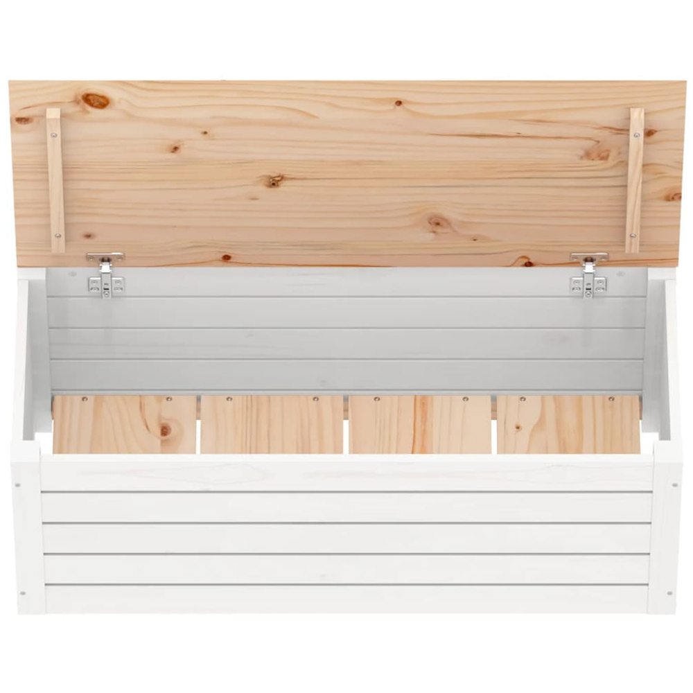 vidaXL White Solid Pinewood Large Storage Box Image 6