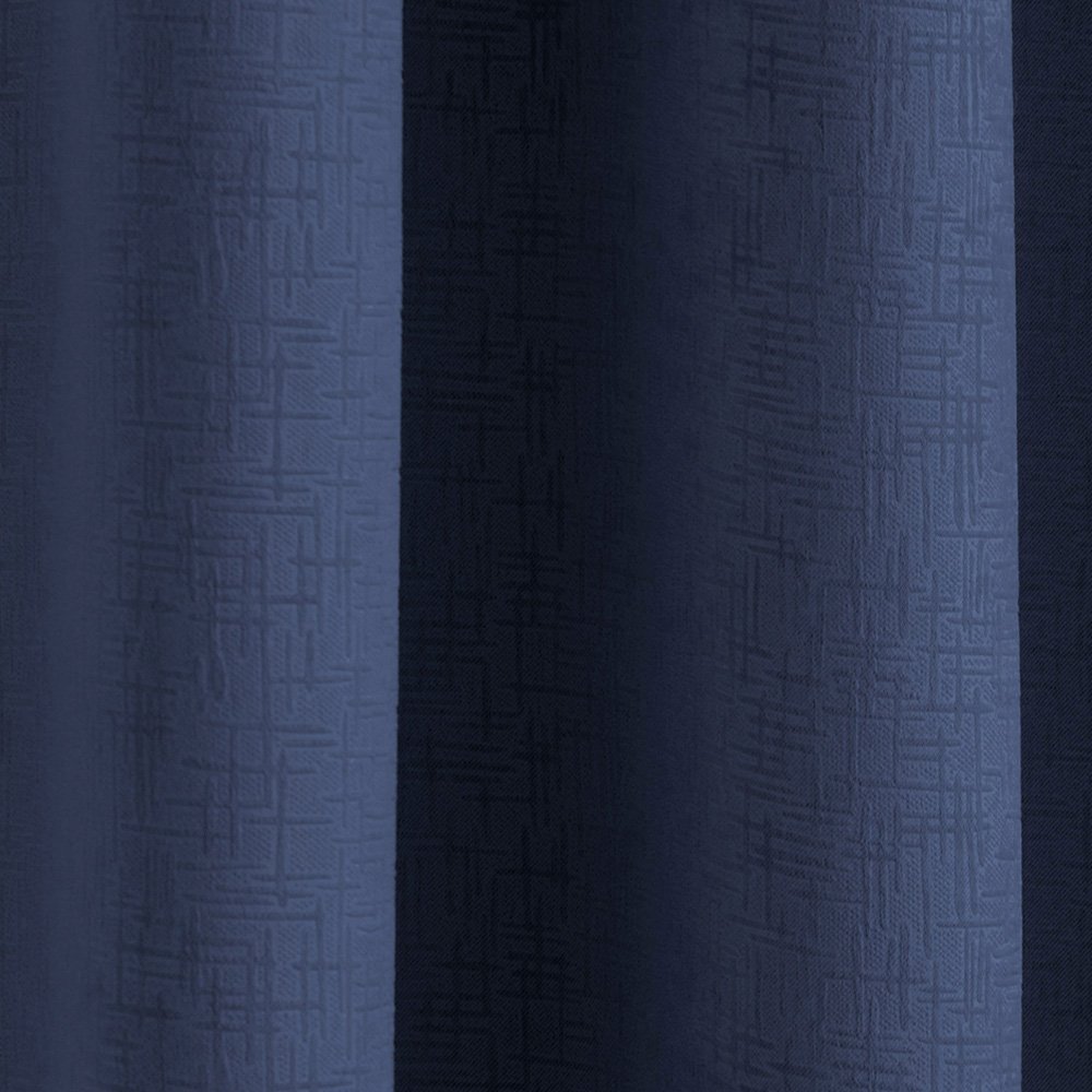 Enhanced Living Vogue Navy Thermal Blackout Eyelet Readymade Curtains 168 x 137cm Image 2