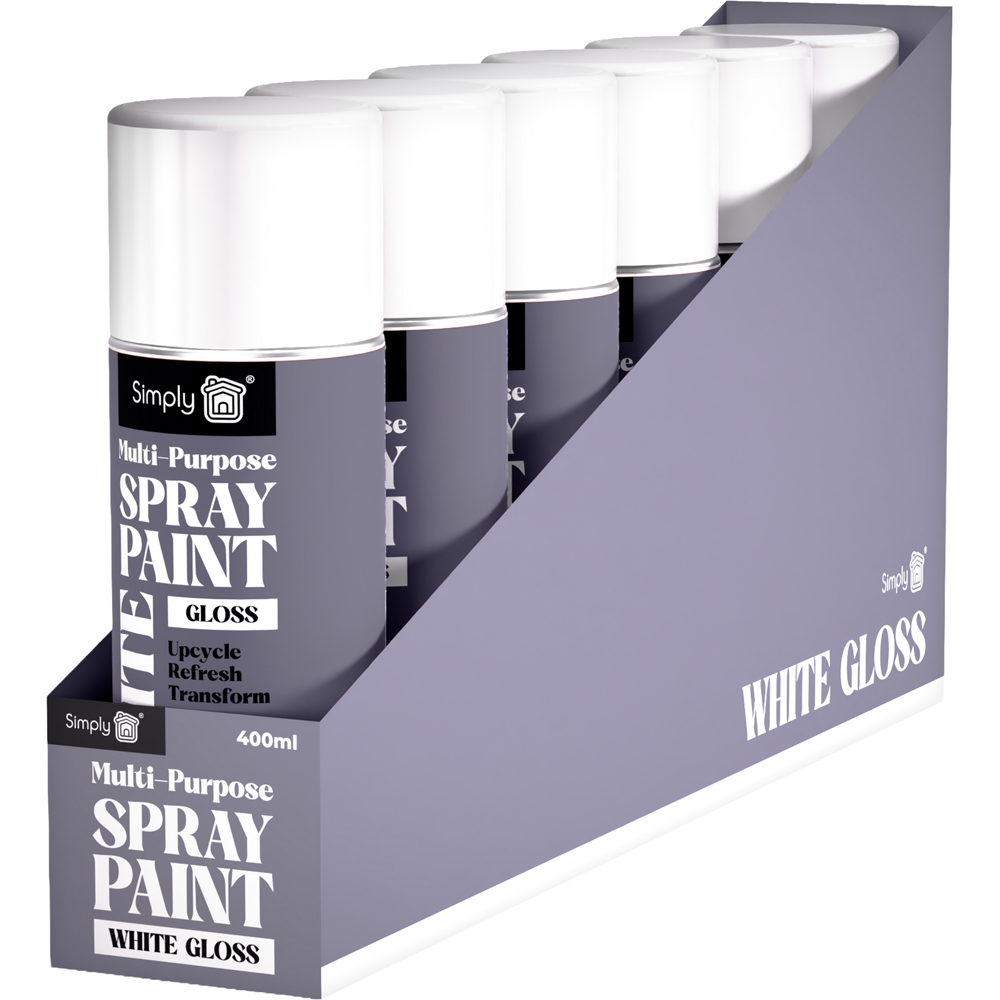 Simply Multipurpose Gloss Spray Paint White Image 2