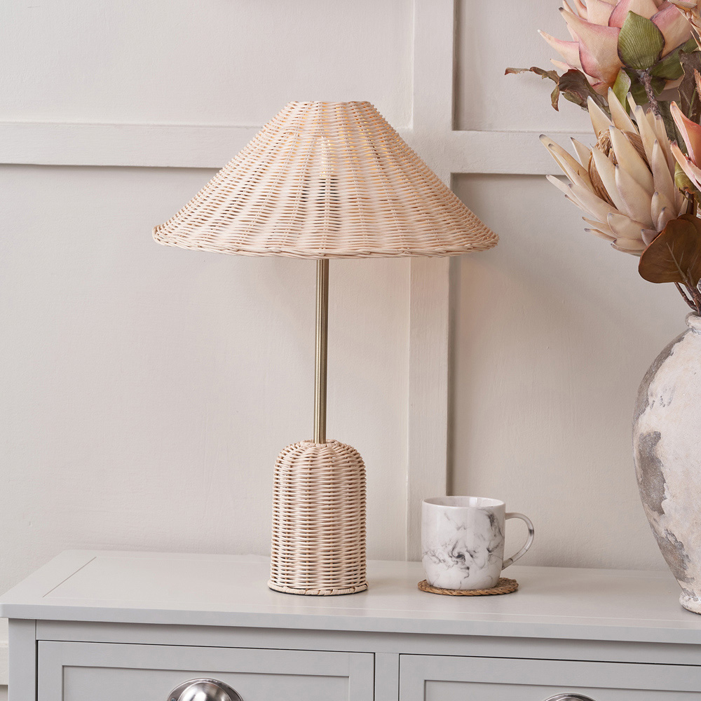 Pacific Lifestyle Hali Rattan Shade and Base Table Lamp Image 2