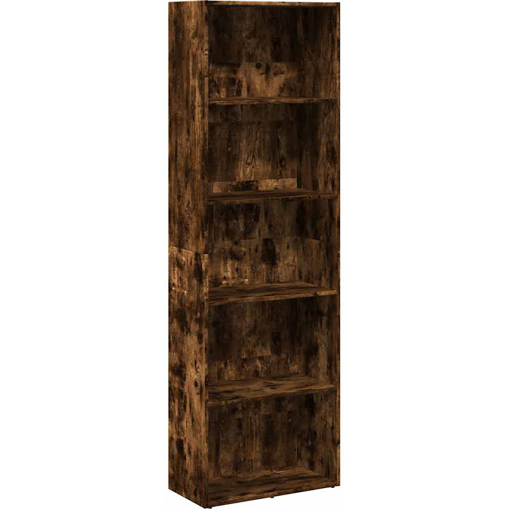 vidaXL 5 Shelf Smoked Oak Brown Bookcase Image 2