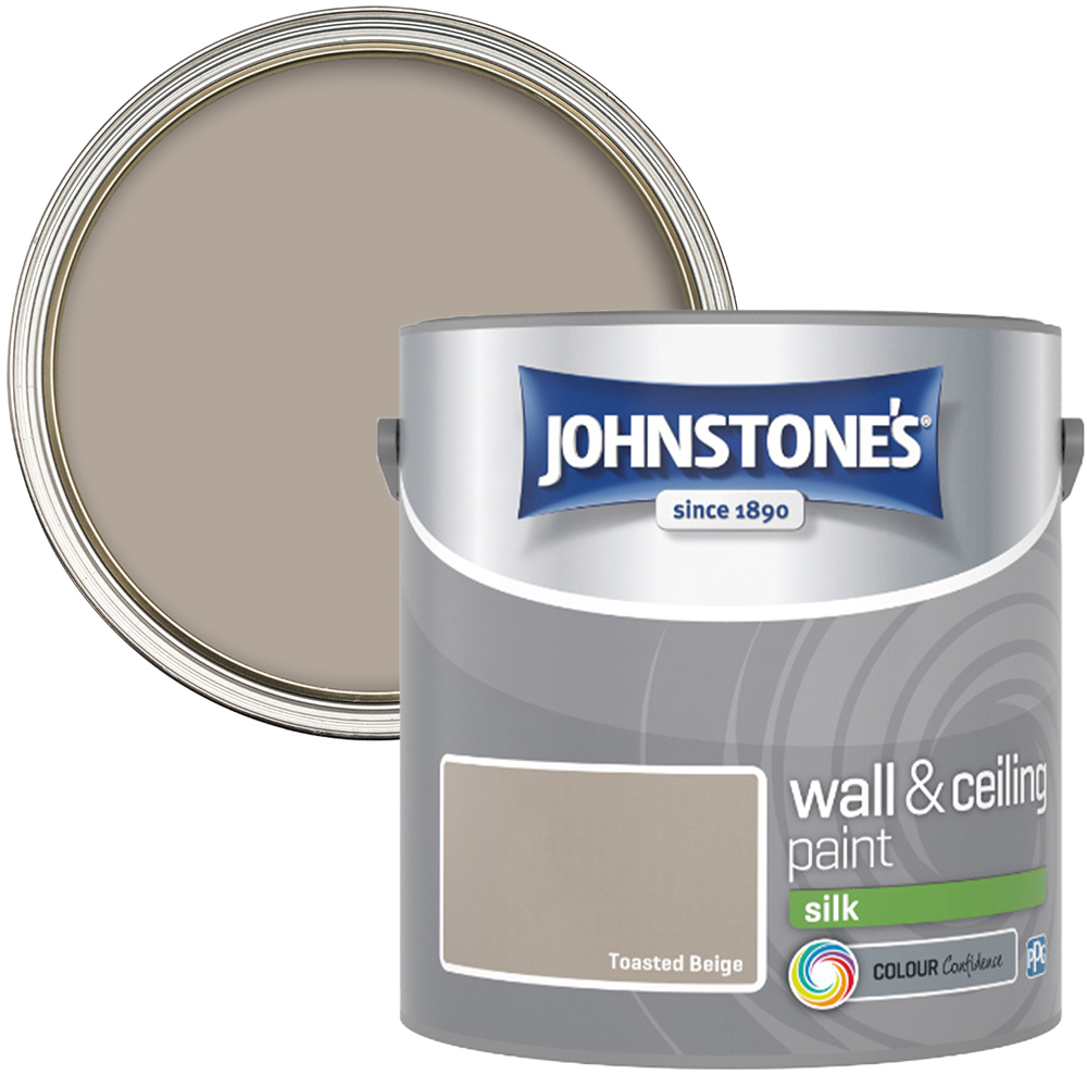 Johnstone's Walls & Ceilings Toasted Beige Silk Emulsion Paint 2.5L Image 1