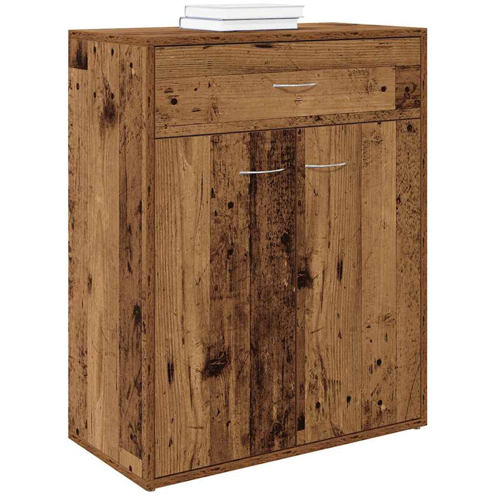 vidaXL 2 Door Single Drawer Old Wood Sideboard Image 3