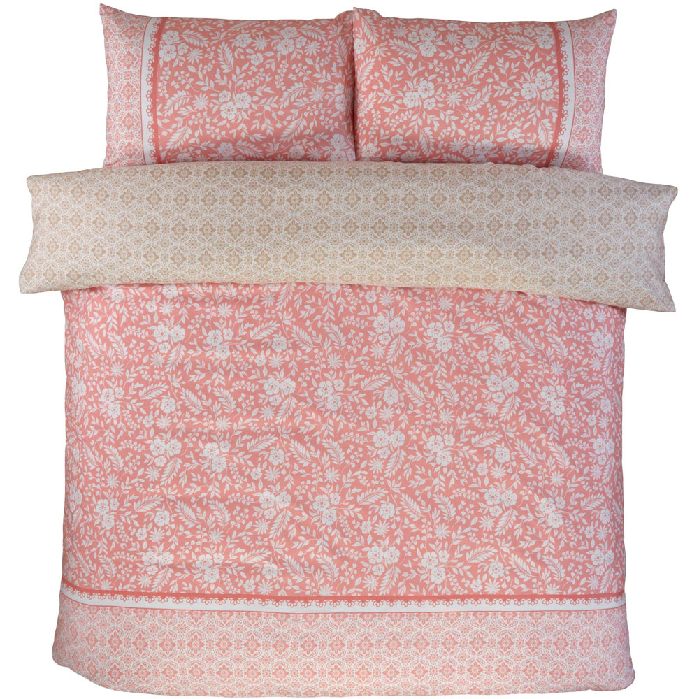 Rapport Home Eleanor Single Pink Eleanor Floral Polyester Reversible Duvet Cover Set Image 2