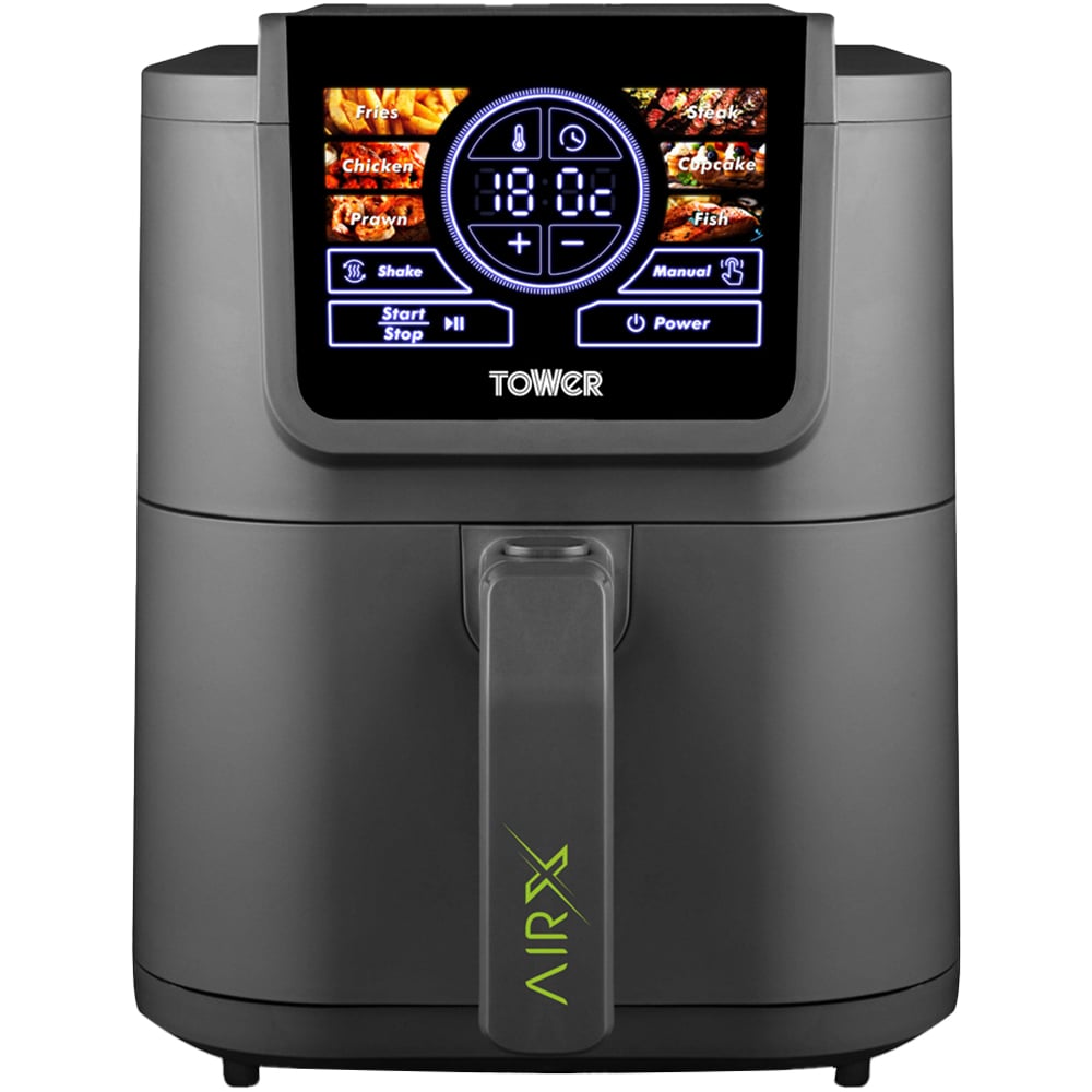 Tower AirX T17166 Grey Single Basket Air Fryer Digital Air Fryer 5L Image 1