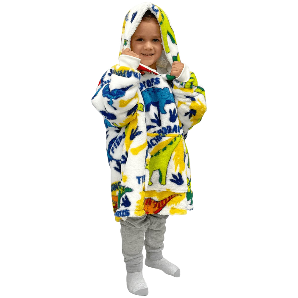 Velosso Kids Dinosaur Hoodie Oversize Multicolour Image 1