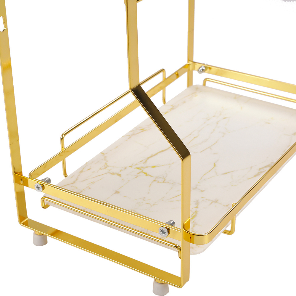 H&O Direct 3 Shelf Gold Storage Rack Image 3