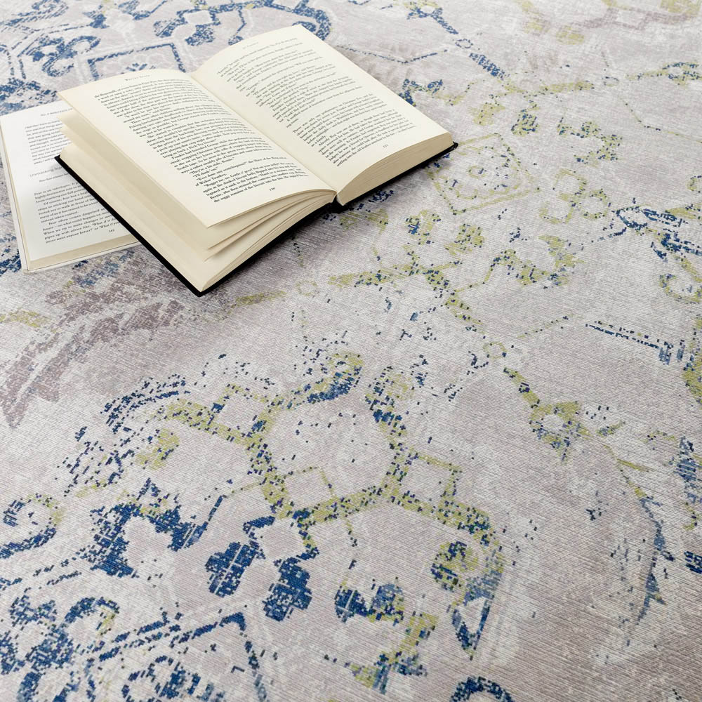 Origins My Washable Blue Grey and Off White Florence Rug 80 x 150cm Image 5