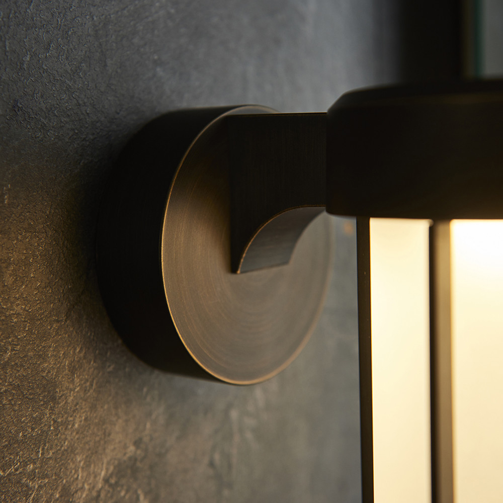 Merano Bevento Brushed Bronze LED Frosted Glass Outdoor Wall Lamp Image 4