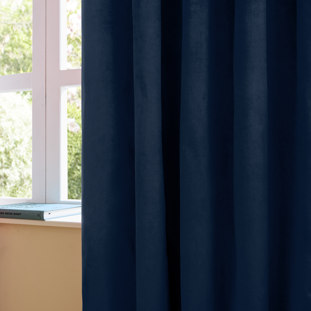 Furn The Ultimate Royal Velvet Fully Lined Eyelet Curtains 117 x 137cm Image 2