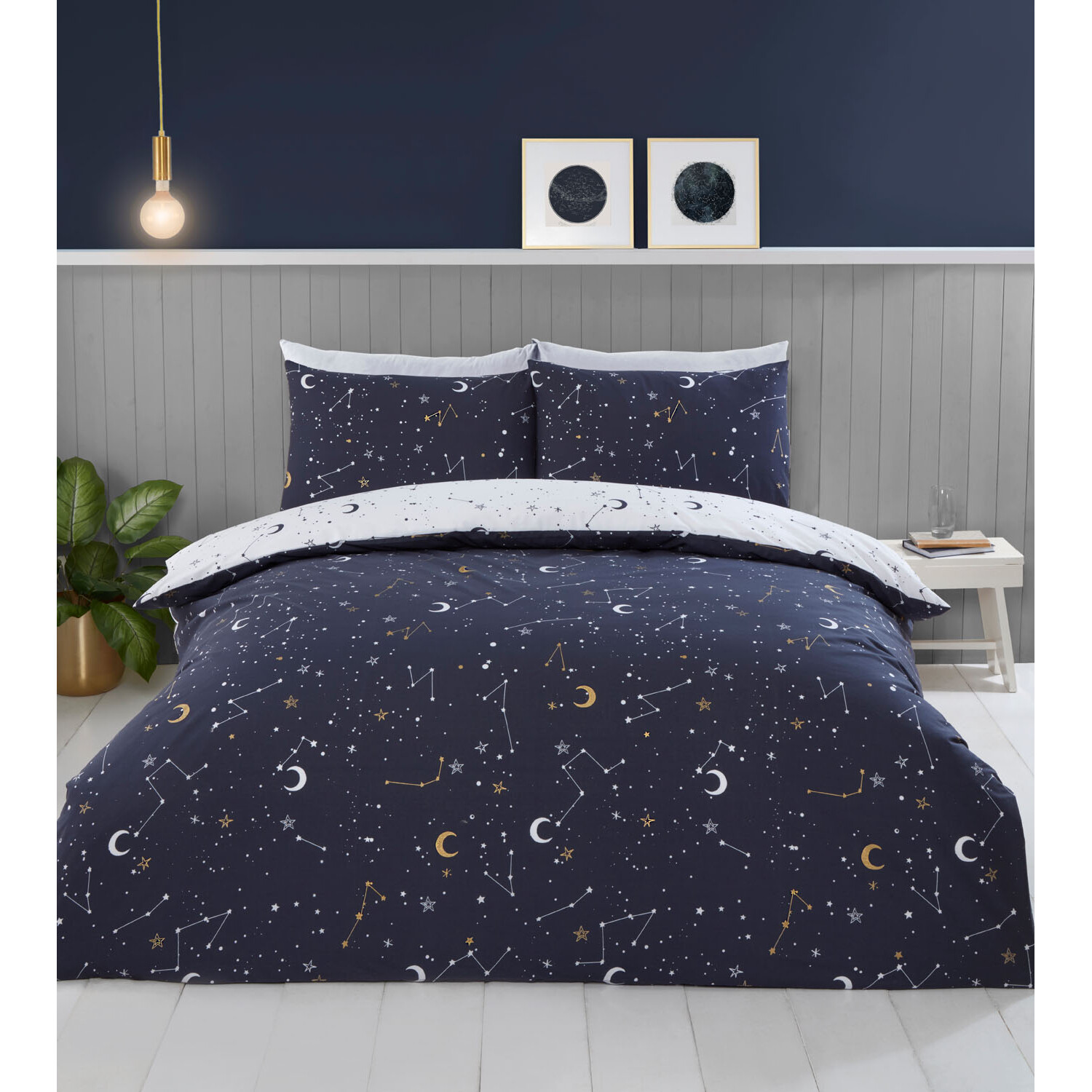 Divante Celestial Double Metallic Duvet Cover and Pillowcase Set Image 5