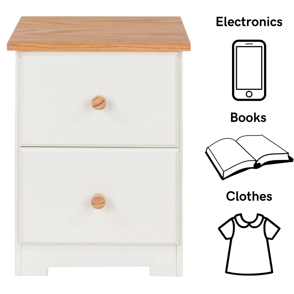Colorado 2 Drawer Petite Bedside Table Image 7