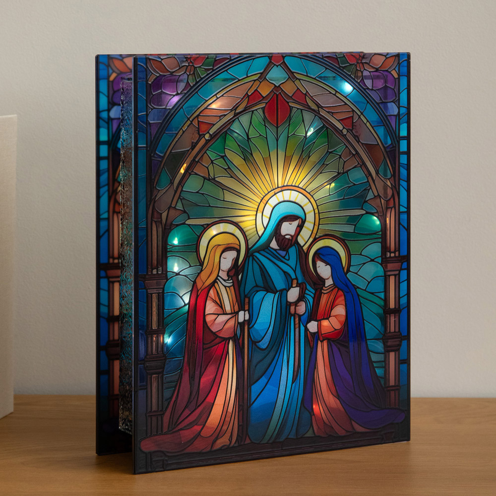 Samuel Alexander Light Up Stained Glass Nativity Scene Christmas Decoration 28 x 21cm Image 6