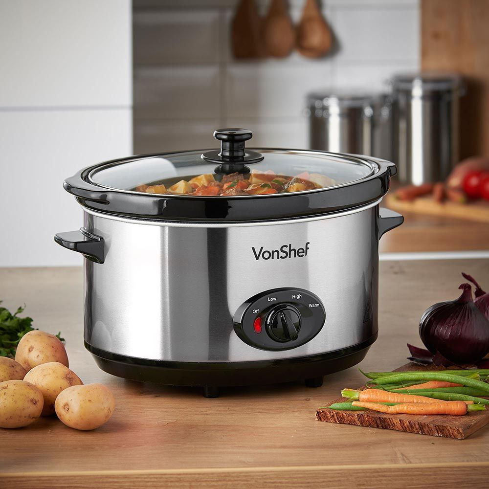 VonHaus VonShef 6.5L Stainless Steel Slow Cooker Image 2