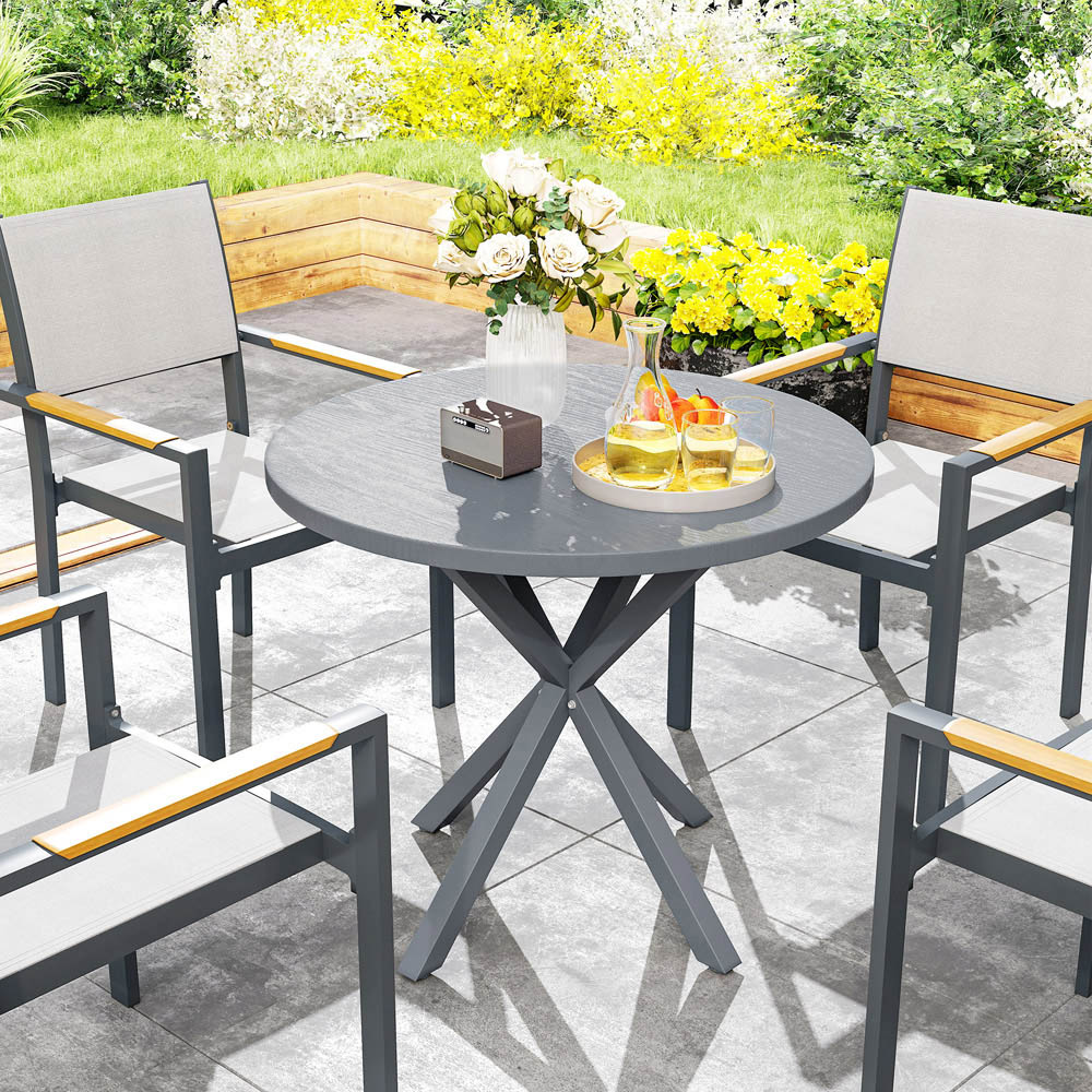 Outsunny 4 Seater Wood Effect Top Garden Table Image 4