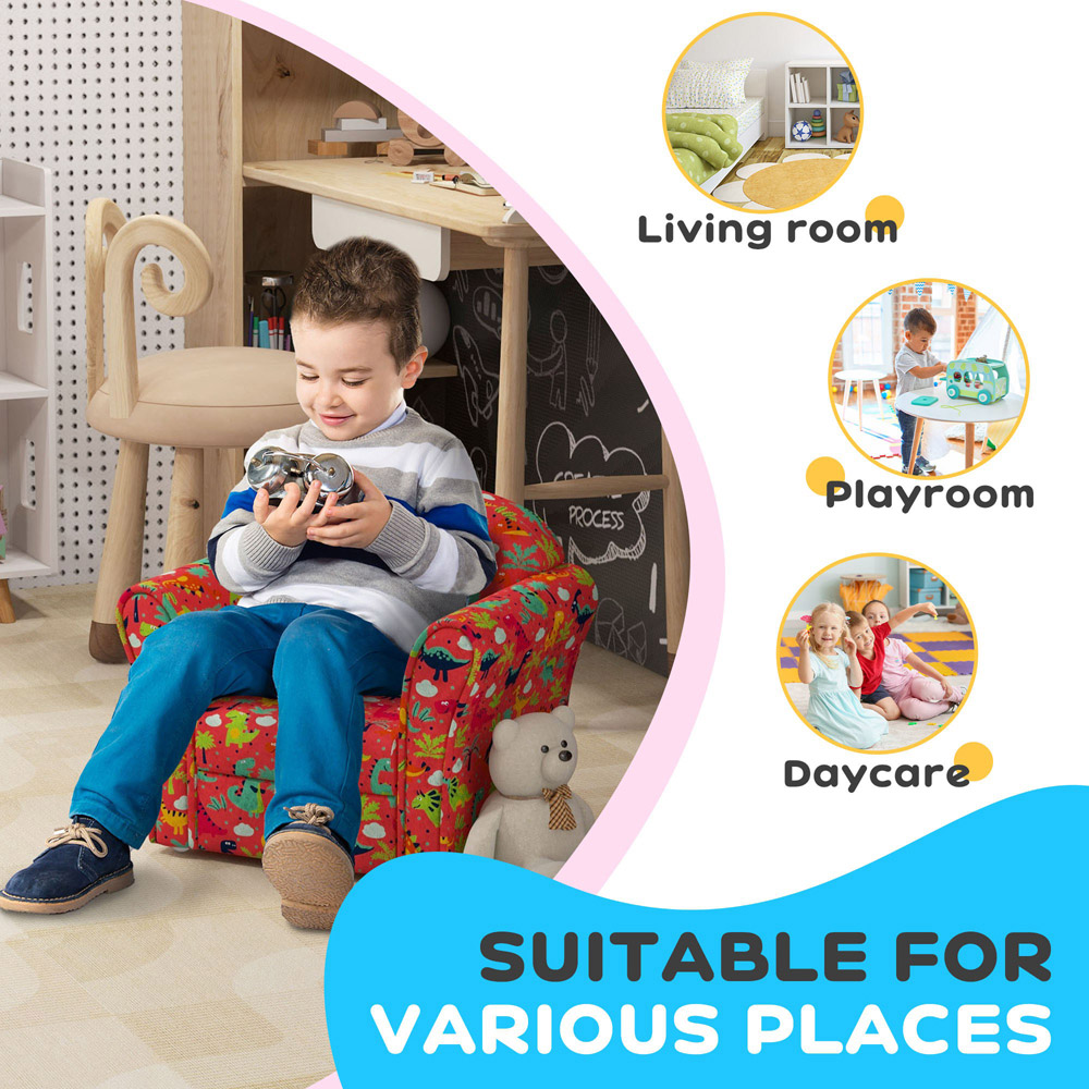 AIYAPLAY Red Dinosaur Kids Armchair Image 7