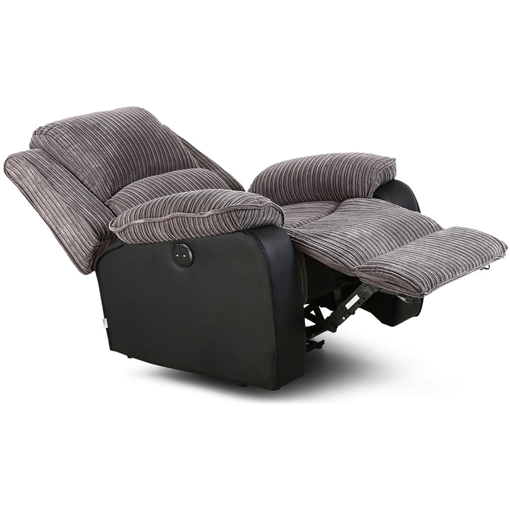 Furniture Online Postana Grey Jumbo Cord Manual Recliner Chair Image 4