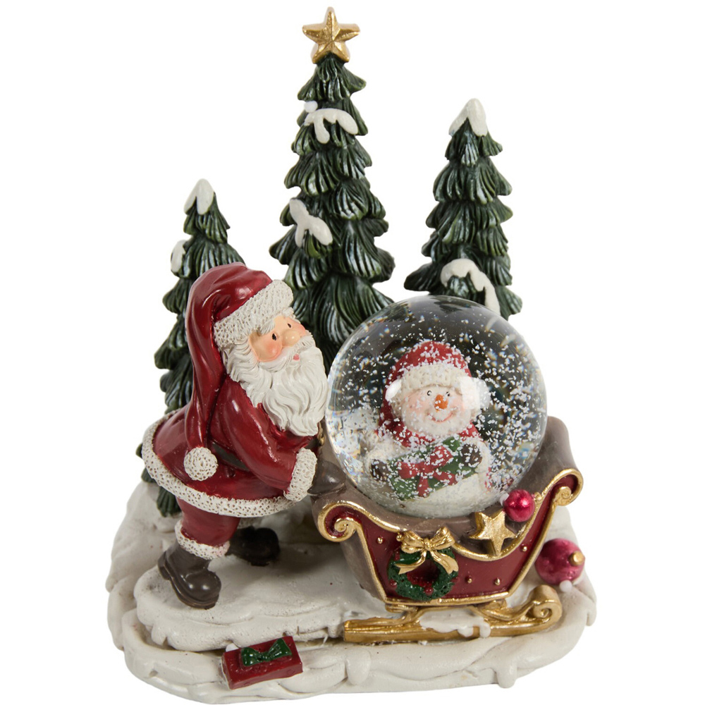 Santa and Snowman Snow Globe Decoration Image 4