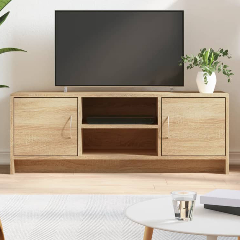 vidaXL 2 Door 2 Shelf Sonoma Oak TV Cabinet Image 1