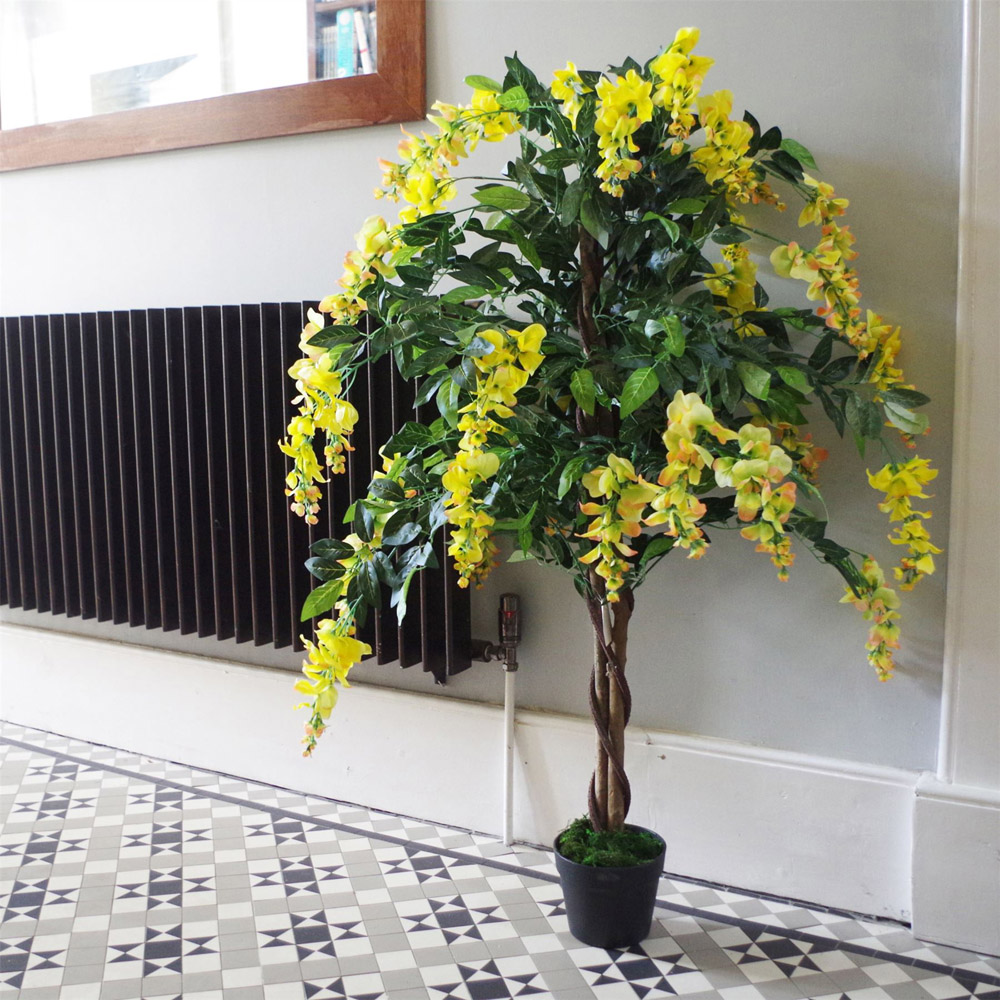Leaf Yellow Flowering Wisteria Artificial Tree 120cm Image 3