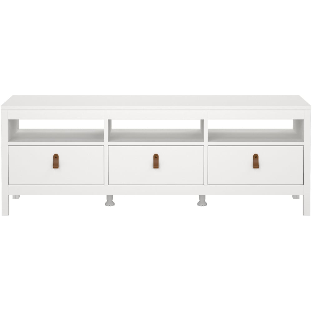 Florence Barcelona 3 Drawer 3 Shelf White TV Unit Image 3