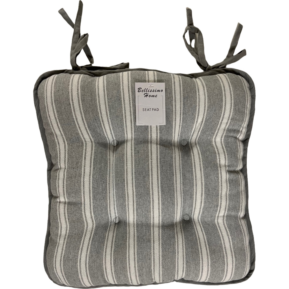 Bellissimo Grey Stripe Seat Pad 2 Pack Image 3