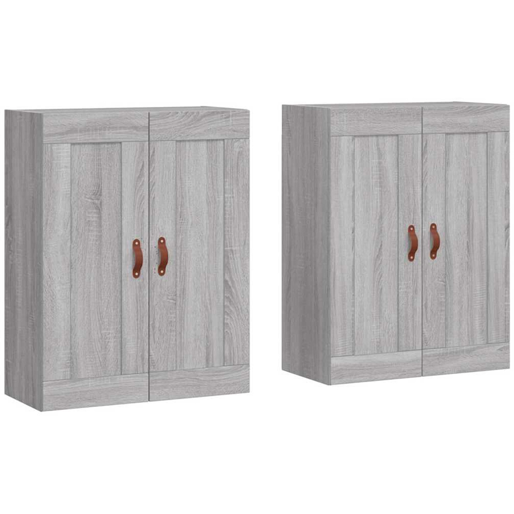vidaXL 2 Door Grey Sonoma Wall Mounted Cabinet Set of 2 Image 2