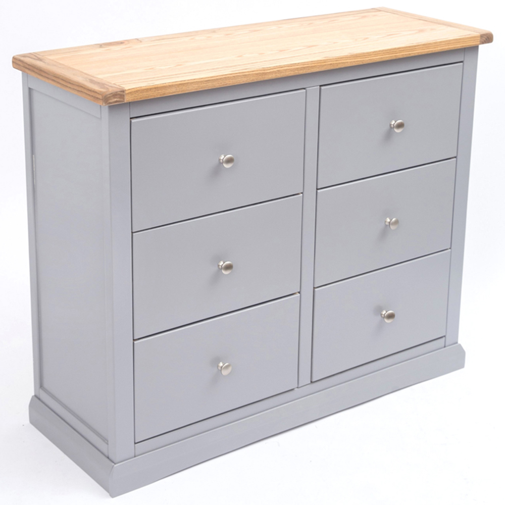 Cabinet Bits Rocca 6 Drawer Grey Chrome Knob Chest of Drawers Image 4