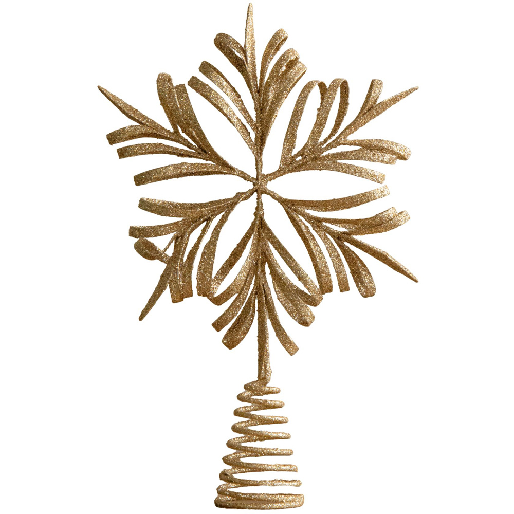 Samuel Alexander Antique Gold Snowflake Christmas Tree Topper 29cm Image 1