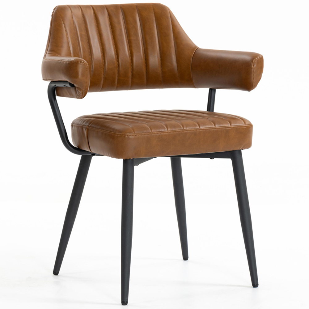 Portland Axton Tan Faux Leather Dining Chair Image 2