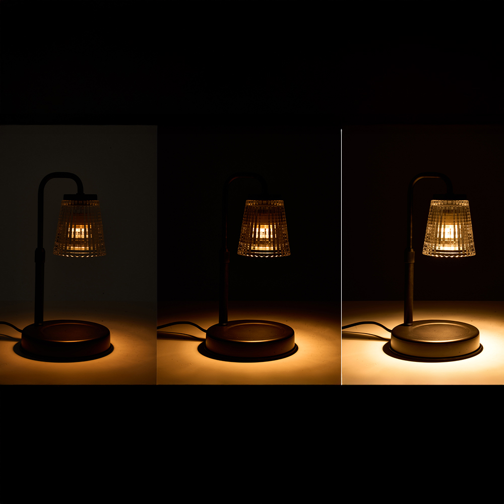 Living and Home Black Height Adjustable Tabletop Candle Warmer Lamp Image 8