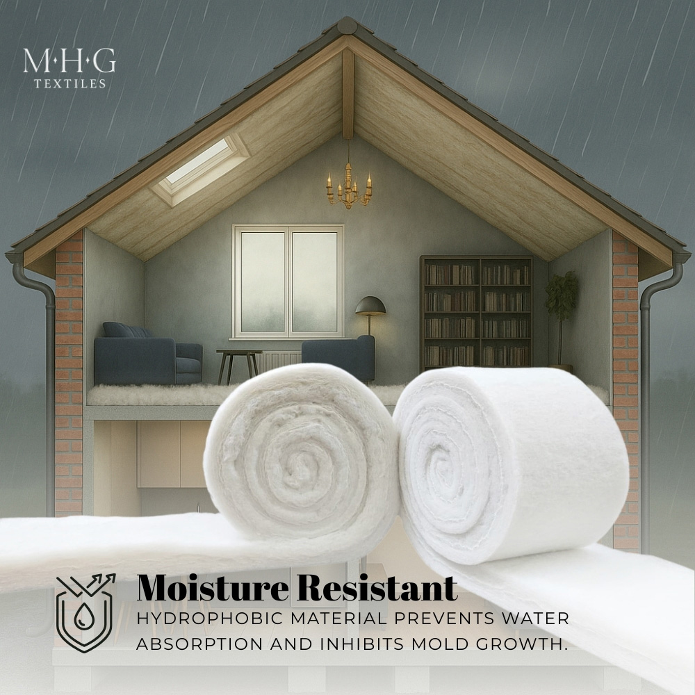 MHG Textiles White Eco Polyester Loft Insulation Roll 8m x 570 x 110mm Image 6