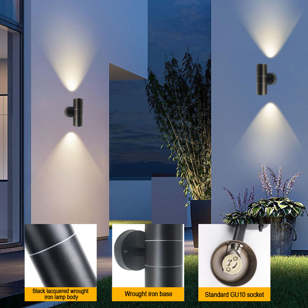 ExtraStar Black Stainless Steel Double Wall Light Image 5