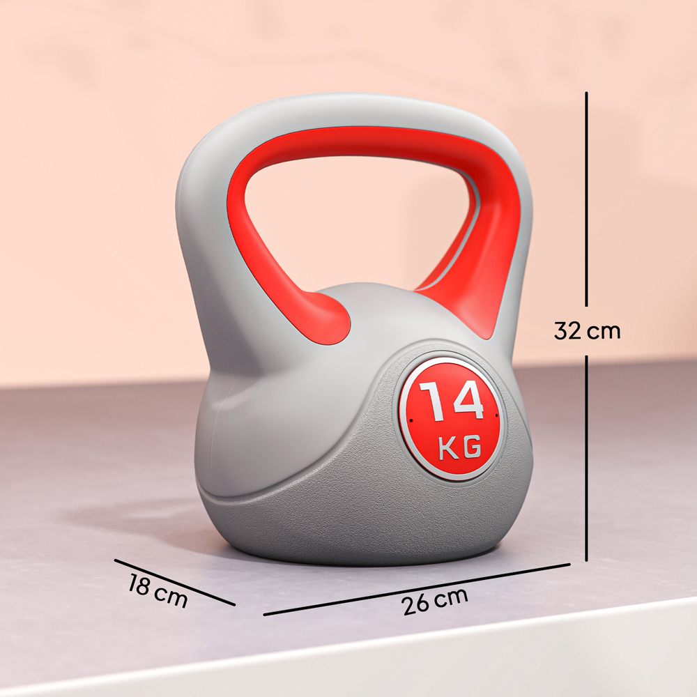 SPORTNOW Red and Grey Kettlebell with Handle 14kg Image 9