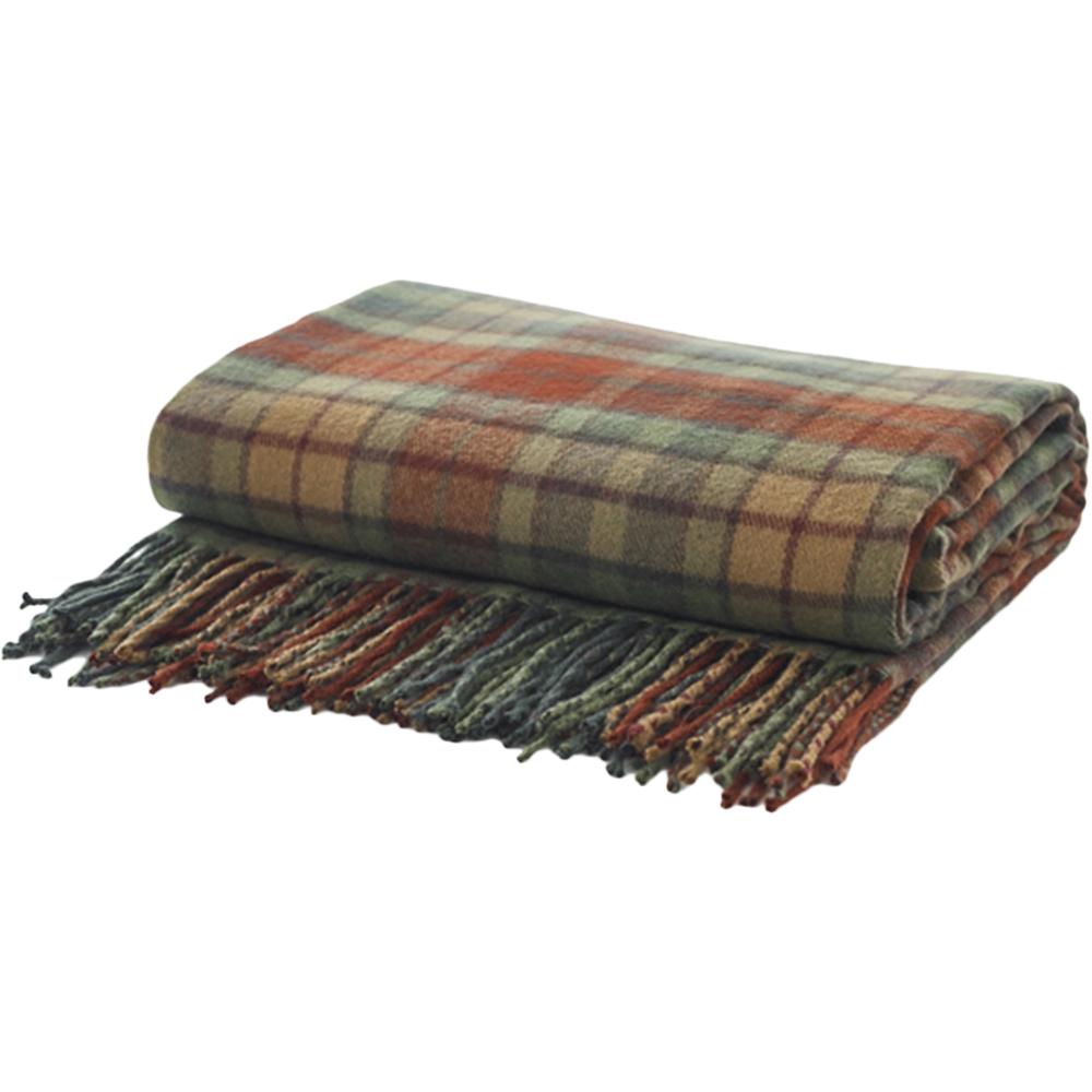 The Lyndon Company Buchanan Evergreen Acrylic Throw 140 x 185cm Image 1