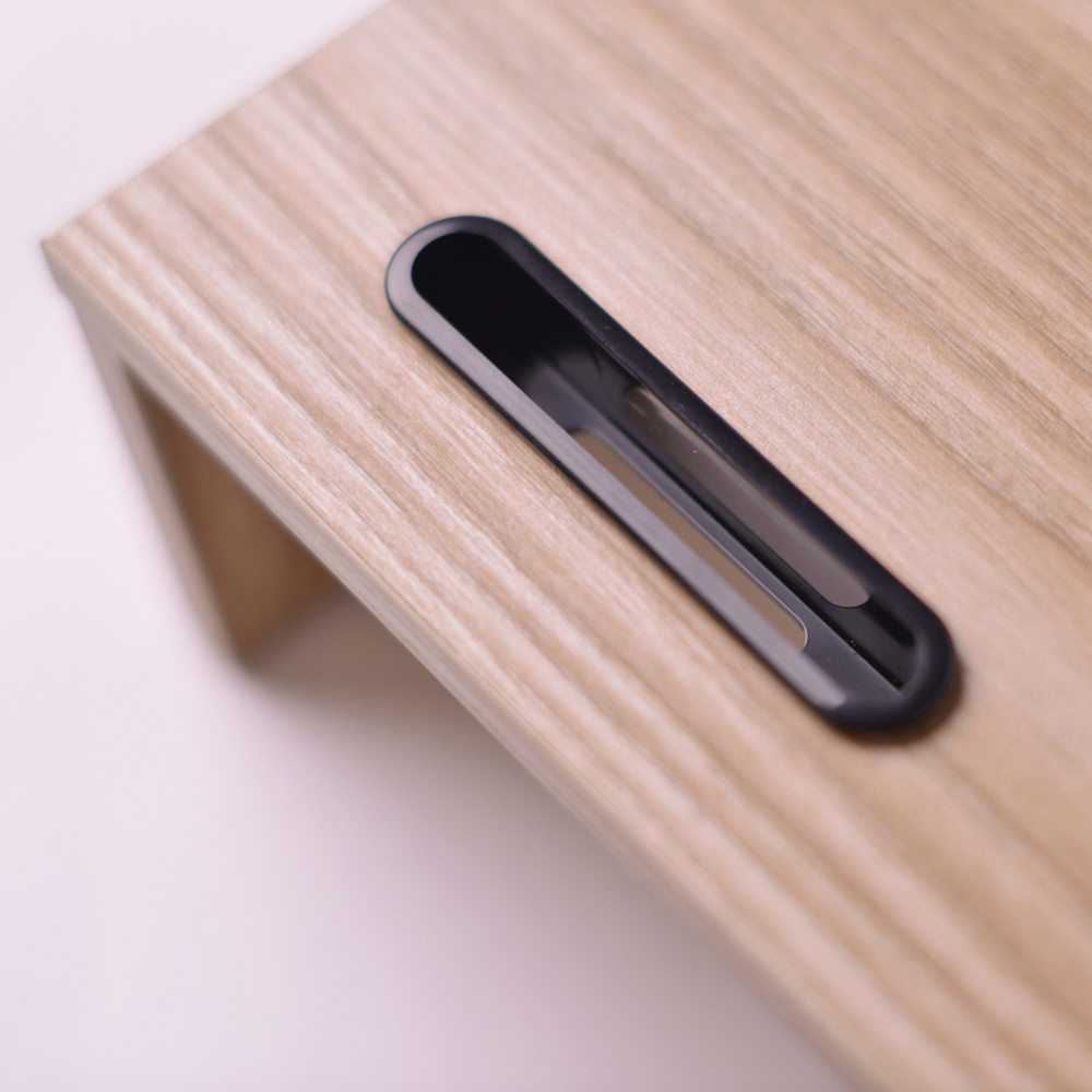 TTAP Wooden Light Oak Screen Riser with Mobile Phone Holder Image 5