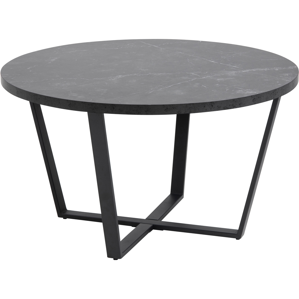 Florence Amble Black Marble Melamine Top Round Coffee Table Image 3