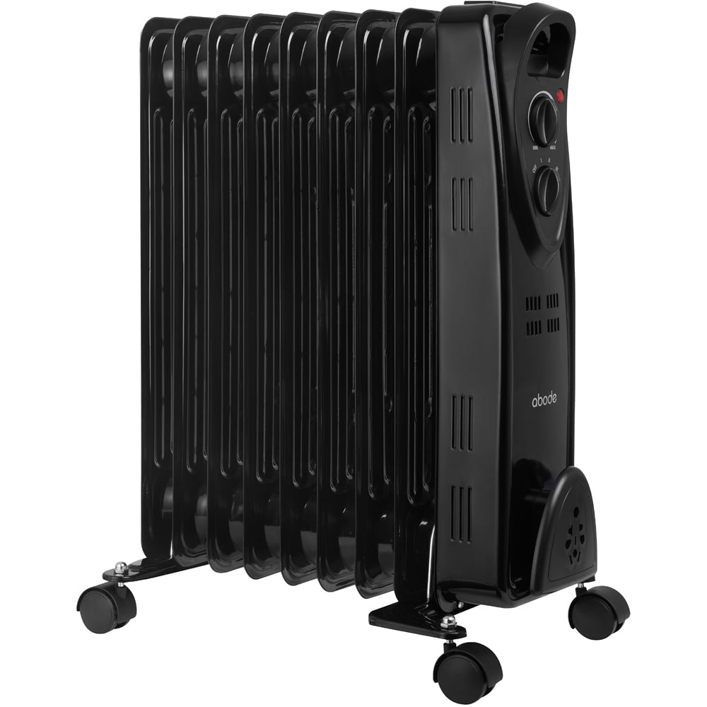 Abode AOFR9003B Black 9 Fin Oil Filled Radiator in Black 2000W Image 2