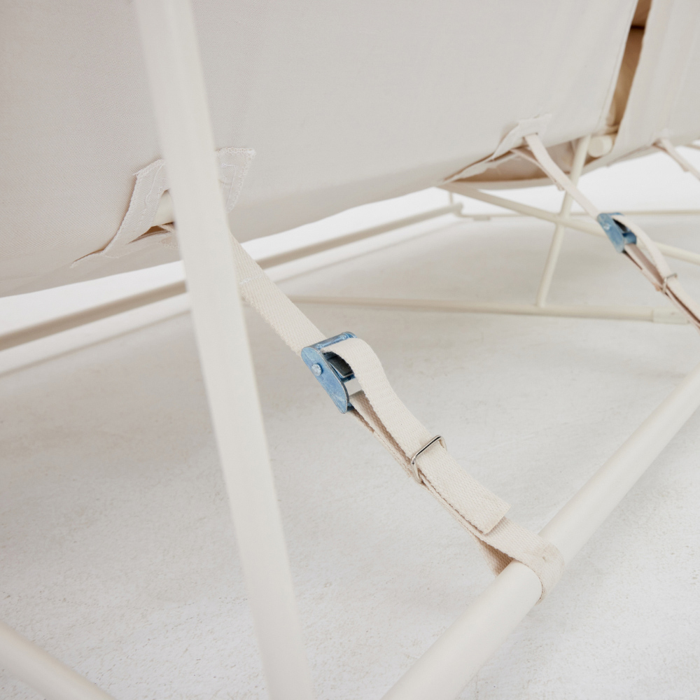 Home Detail Marina 2 Seater White Steel Garden Sofa with Cushions Image 5