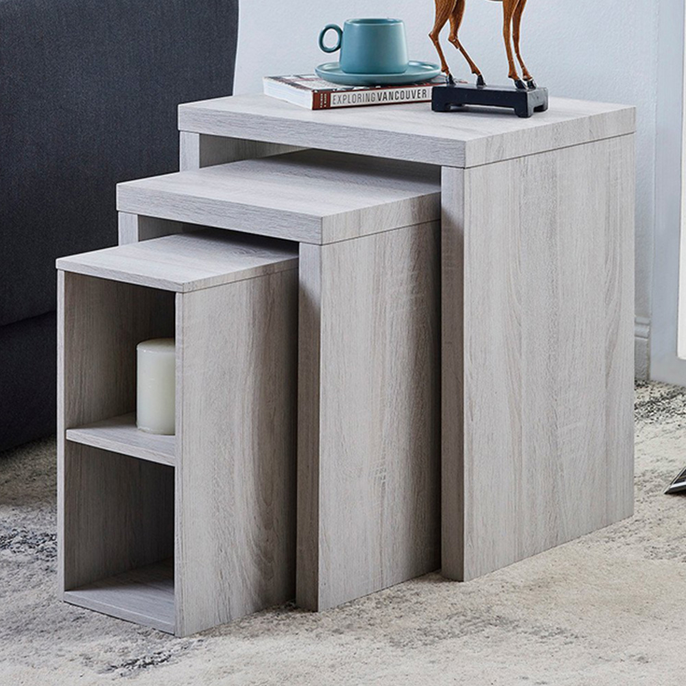 Hartley Nest of Tables - Light Grey Image 1
